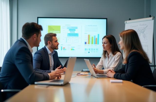Business professionals in a meeting room