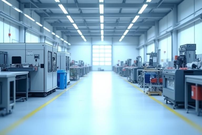 Clean and organized manufacturing floor